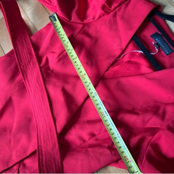 Adelyn Rae Sz M Camryn Red Blazer Puff Sleeves Belted Mini Dress - Picture 7 of 10